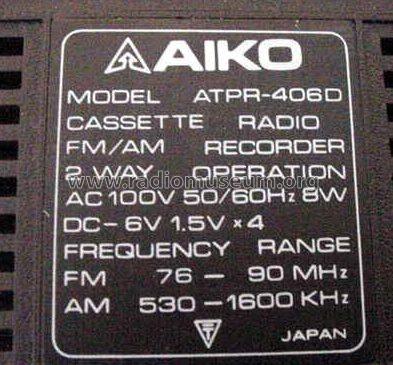 ATPR-406D; Aiko Denki Sangyo Co (ID = 745357) Radio