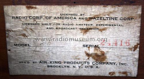 38 ; Air King Products Co (ID = 2010822) Radio
