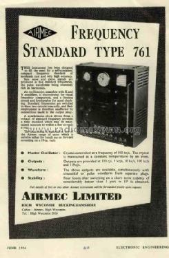 Frequency Standard 761; Airmec Ltd.; (ID = 3017880) Ausrüstung