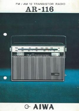 12 Transistor AR-116; Aiwa Co. Ltd.; Tokyo (ID = 1401668) Radio