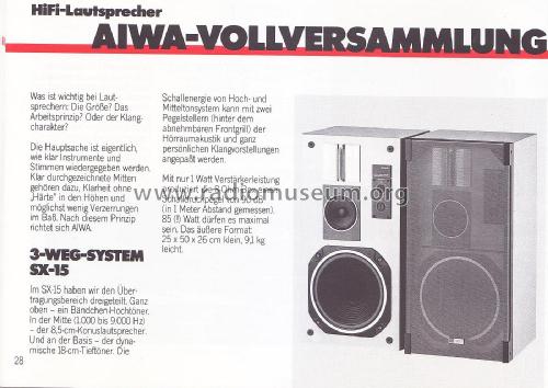 3-Way Speaker System SX-15; Aiwa Co. Ltd.; Tokyo (ID = 2146772) Speaker-P