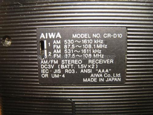 AM/FM Stereo Receiver CR-D10; Aiwa Co. Ltd.; Tokyo (ID = 1956205) Radio