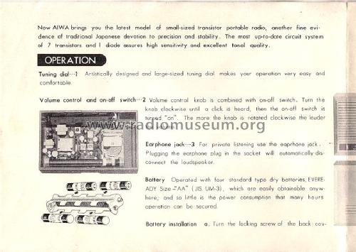 8 Transistor Portable Radio AR-853 ; Aiwa Co. Ltd.; Tokyo (ID = 1596161) Radio