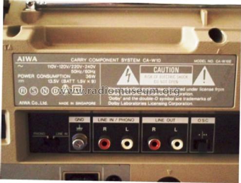 Carry Component System CA-W10 E, K; Aiwa Co. Ltd.; Tokyo (ID = 1565571) Radio