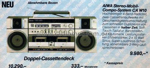 Carry Component System CA-W10 E, K; Aiwa Co. Ltd.; Tokyo (ID = 2111067) Radio