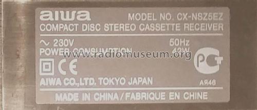 Compact Disc Stereo Cassette Receiver CX-NSZ5EZ; Aiwa Co. Ltd.; Tokyo (ID = 2465485) Radio