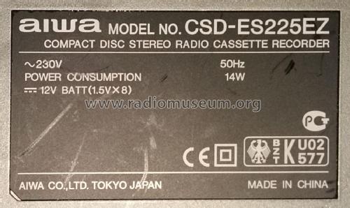 Compact Disc Stereo Radio Cassette Recorder CSD-ES225EZ; Aiwa Co. Ltd.; Tokyo (ID = 2569691) Radio