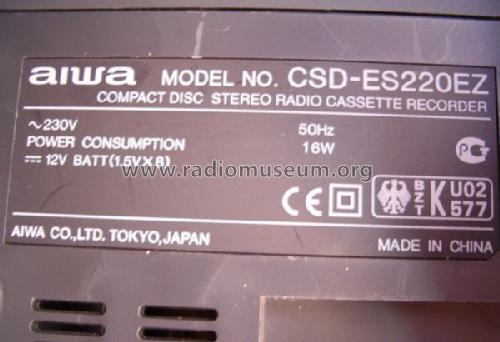 Compact Disc Stereo Radio Cassette Recorder CSD-ES220; Aiwa Co. Ltd.; Tokyo (ID = 1165812) Radio