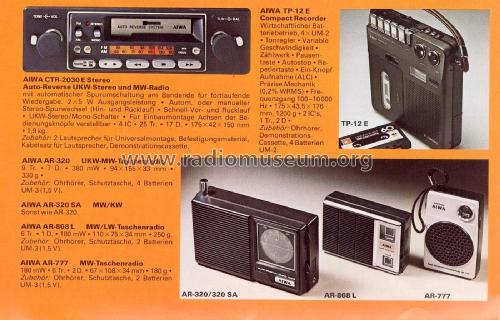CTR-2030 E Stereo; Aiwa Co. Ltd.; Tokyo (ID = 1806643) Car Radio