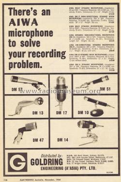 Dynamic microphone DM-14; Aiwa Co. Ltd.; Tokyo (ID = 2756184) Micrófono/PU