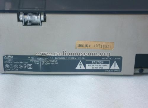 Full Automatic D.D. Turntable System LX-50 E; Aiwa Co. Ltd.; Tokyo (ID = 1982230) Enrég.-R