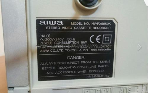 Stereo Video Cassette Recorder HV-FX5850K; Aiwa Co. Ltd.; Tokyo (ID = 2243546) R-Player