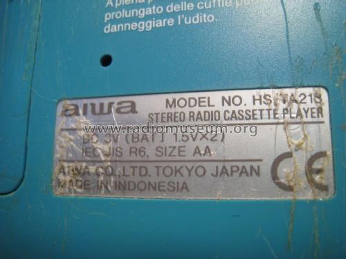 Stereo Radio Cassette Player HS-TA213; Aiwa Co. Ltd.; Tokyo (ID = 2112112) Radio