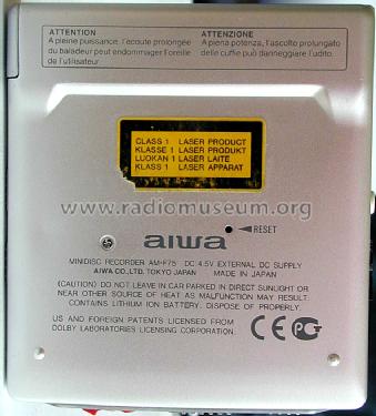 Minidisc Recorder AM-F75; Aiwa Co. Ltd.; Tokyo (ID = 1524452) Ton-Bild