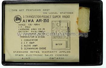 Pocket Super Radio AR-350; Aiwa Co. Ltd.; Tokyo (ID = 2735737) Radio
