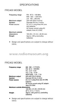 Radio Receiver FR-C400; Aiwa Co. Ltd.; Tokyo (ID = 1847178) Radio