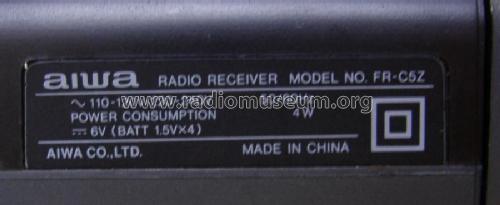 Radio Receiver FR-C5Z; Aiwa Co. Ltd.; Tokyo (ID = 1750429) Radio