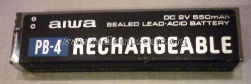 Rechargeable - Sealed Lead-Acid Battery DC 2V 550mAh PB-4; Aiwa Co. Ltd.; Tokyo (ID = 1734932) Power-S