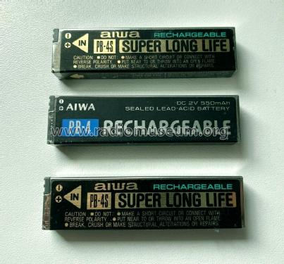 Rechargeable - Sealed Lead-Acid Battery DC 2V 550mAh PB-4; Aiwa Co. Ltd.; Tokyo (ID = 2762390) A-courant