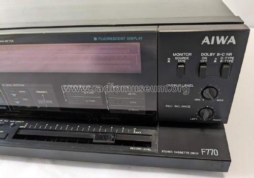 Stereo Cassette Deck AD-F770; Aiwa Co. Ltd.; Tokyo (ID = 2975195) Sonido-V