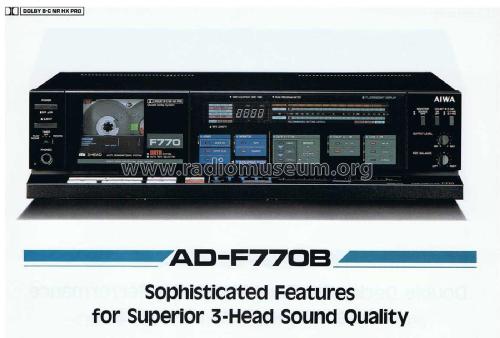 Stereo Cassette Deck AD-F770B; Aiwa Co. Ltd.; Tokyo (ID = 1858313) Ton-Bild