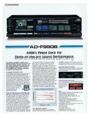 Stereo Cassette Deck AD-F990B; Aiwa Co. Ltd.; Tokyo (ID = 1858292) Reg-Riprod