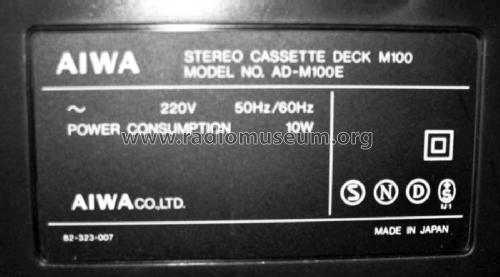Stereo Cassette Deck AD-M 100; Aiwa Co. Ltd.; Tokyo (ID = 1814527) Enrég.-R