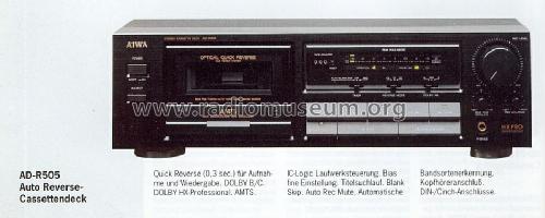 Stereo Cassette Deck AD-R505; Aiwa Co. Ltd.; Tokyo (ID = 580795) R-Player