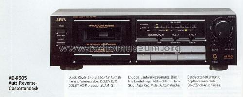 Stereo Cassette Deck AD-R505; Aiwa Co. Ltd.; Tokyo (ID = 580795) Ton-Bild