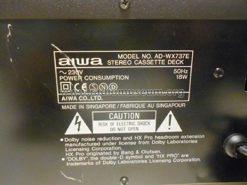 Stereo Cassette Deck AD-WX737E; Aiwa Co. Ltd.; Tokyo (ID = 2178448) R-Player