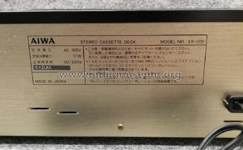 Stereo Cassette Deck XK-005; Aiwa Co. Ltd.; Tokyo (ID = 3010916) R-Player