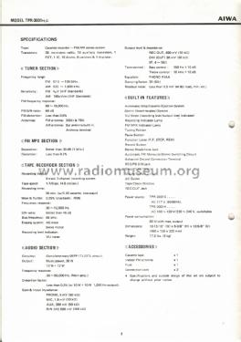 Stereo-Center TPR-3001 C, H; Aiwa Co. Ltd.; Tokyo (ID = 2895432) Radio