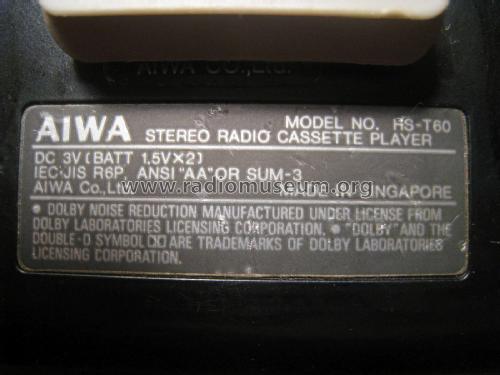 Stereo Radio Cassette Player HS-T60; Aiwa Co. Ltd.; Tokyo (ID = 1964796) Radio