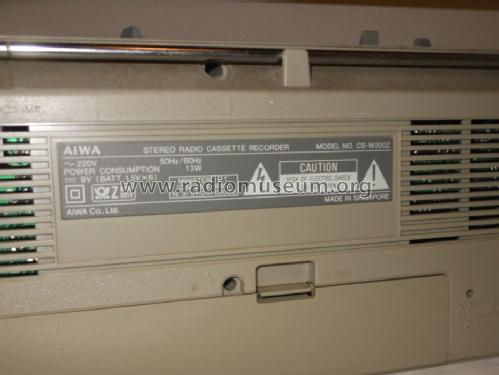 Stereo Radio Cassette Recorder CS-W200Z; Aiwa Co. Ltd.; Tokyo (ID = 1655987) Radio