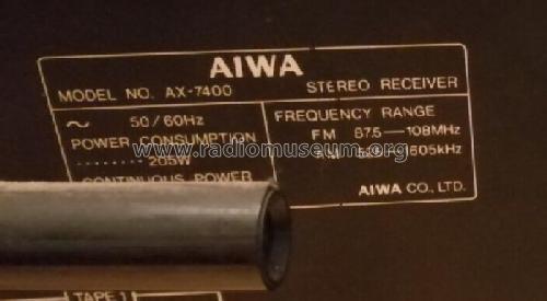 Stereo Receiver AX-7400; Aiwa Co. Ltd.; Tokyo (ID = 2987399) Radio