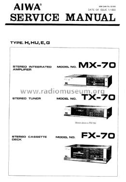Stereo Tuner TX-70E; Aiwa Co. Ltd.; Tokyo (ID = 1847817) Radio