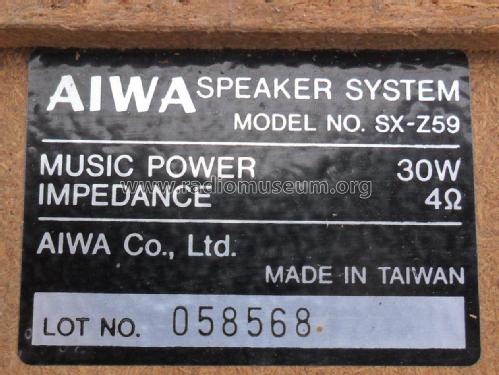 SX-Z59; Aiwa Co. Ltd.; Tokyo (ID = 2061024) Speaker-P