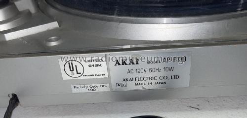 Auto Return Turntable AP-B110; Akai Electric Co., (ID = 2876483) Reg-Riprod