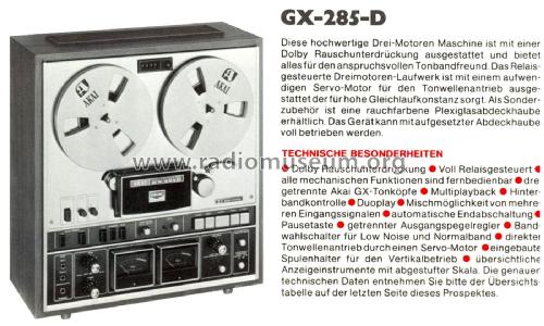 GX-285D; Akai Electric Co., (ID = 2606366) Ton-Bild