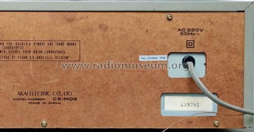 Stereo Cassette Deck CS-M02; Akai Electric Co., (ID = 2603012) Enrég.-R