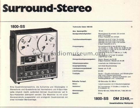 Surround-Stereo 1800-SS; Akai Electric Co., (ID = 2807142) Sonido-V