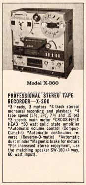 Tape Recorder X-360D; Akai Electric Co., (ID = 3019115) R-Player