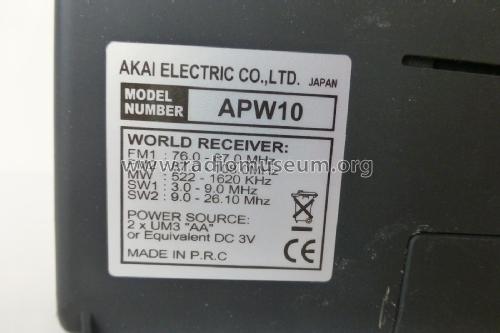 World Receiver APW10; Akai Electric Co., (ID = 2641896) Radio
