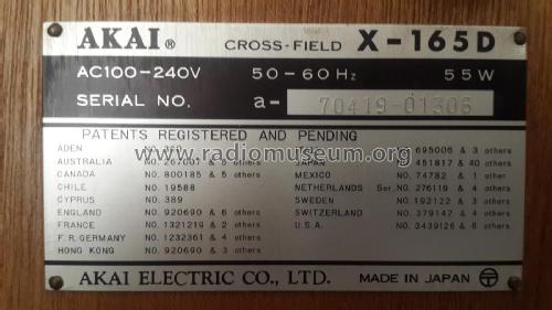 X-165D; Akai Electric Co., (ID = 2410883) Reg-Riprod