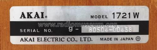 1721-W; Akai Electric Co., (ID = 1310197) R-Player