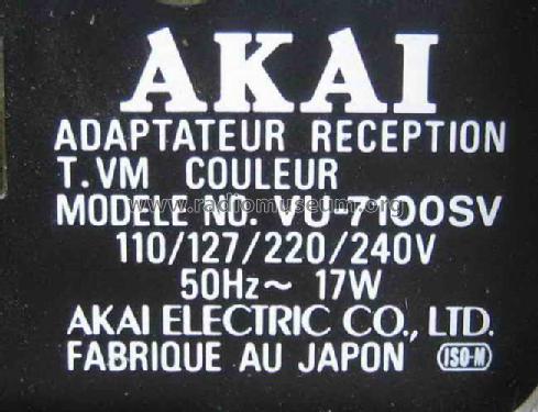 Adaptateur reception TVM couleur VU-7100SV; Akai Electric Co., (ID = 1619509) Televisore