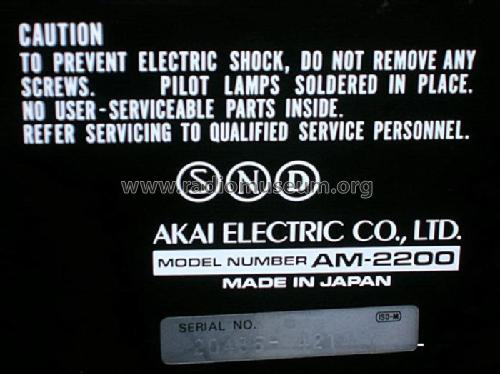 AM-2200; Akai Electric Co., (ID = 599791) Ampl/Mixer