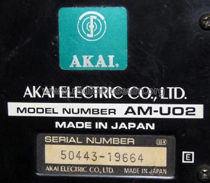 AM-U02; Akai Electric Co., (ID = 626871) Ampl/Mixer