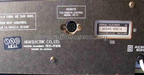GX-F25; Akai Electric Co., (ID = 1699948) R-Player