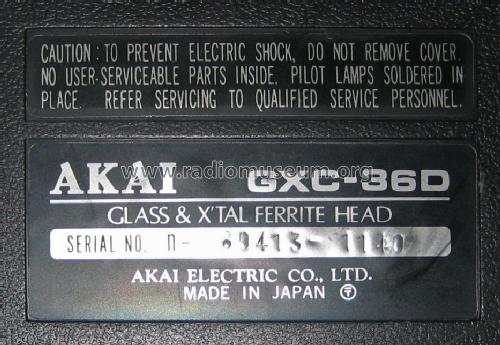 GXC-36D; Akai Electric Co., (ID = 970666) Ton-Bild